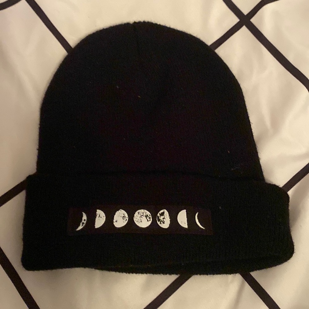 Black and white beanie